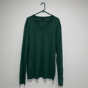 J. Crew Men's Green V-Neck Sweater